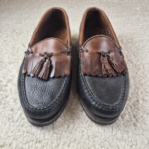 Allen Edmonds Loafers Men’s 9.5 D Nashua Tassel Brown Black Pebble Leather EUC